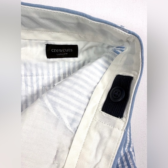 CREWCUTS J. Crew Boys’ Ludlow Blue & White Striped Seersucker Bermuda Shorts 8 - Picture 6 of 9